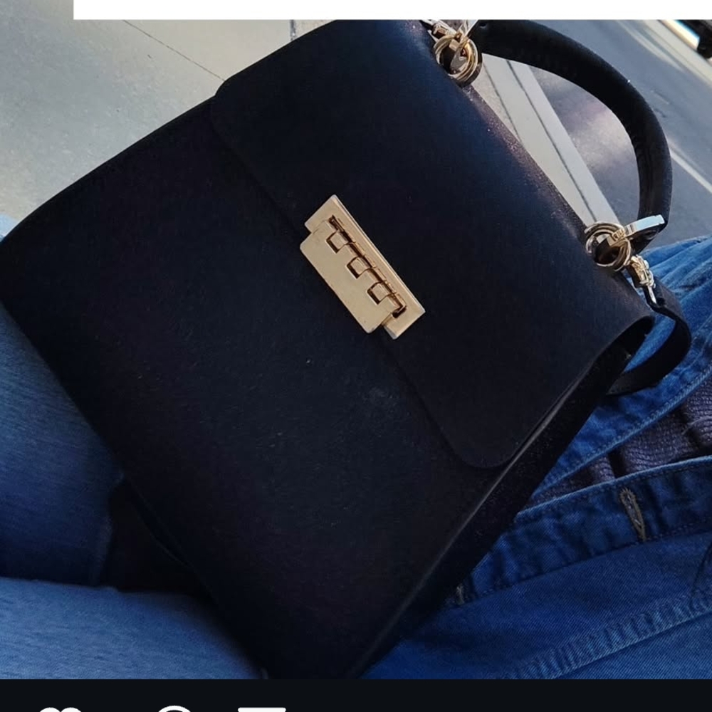 Zac Posen Black Satchel with Gold Hardware